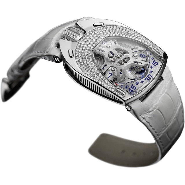 Review Cheap Urwerk UR-106 Lotus Diamonds Titanium and Steel Women watch